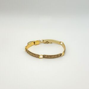 Vintage IA Midas Toledo Damascene Gold Black Bracelet 7.25" Signed